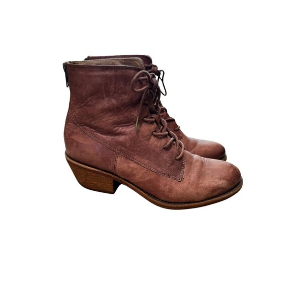 Sofft Annalise Brown Leather Lace Up Booties | Size 9.5 | Style#6739210 - Picture 1 of 8